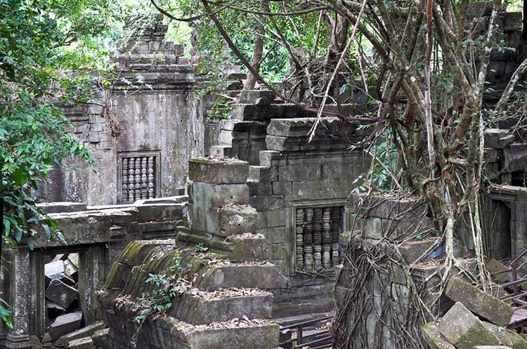 Beng Mealea temple overgrown by jungle, Angkor