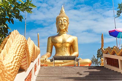 The 18 meter tall golden Buddha on top of Pratamnak Hill in Pattaya