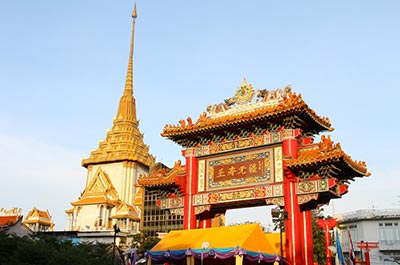 The China gate, the entrance to Chinatown Bangkok