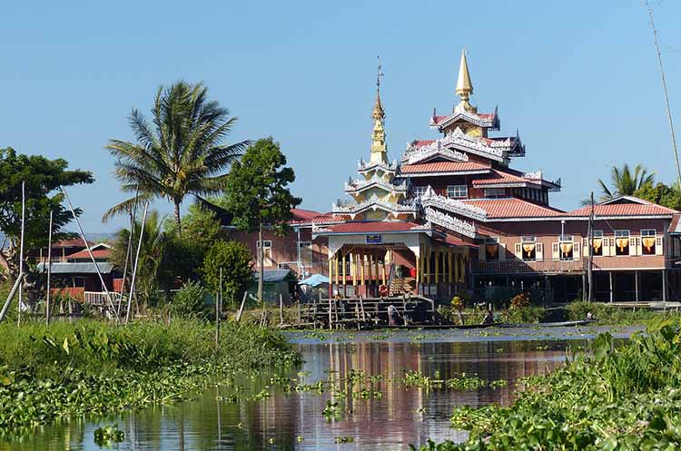 A monastery on Inle Lake