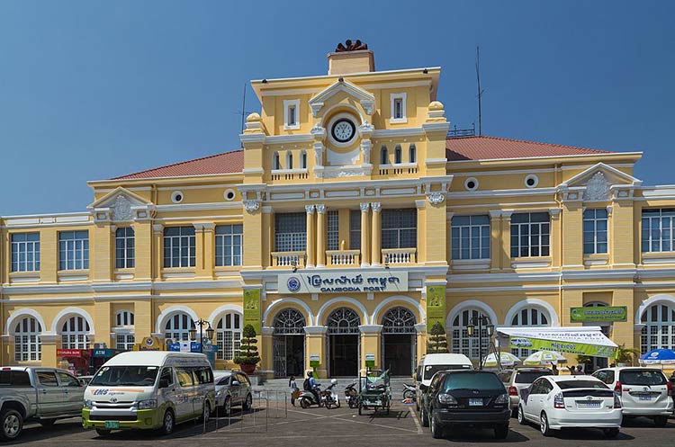 The Cambodia Post building, one of the remaining examples of French colonial architecture in Phnom Penh