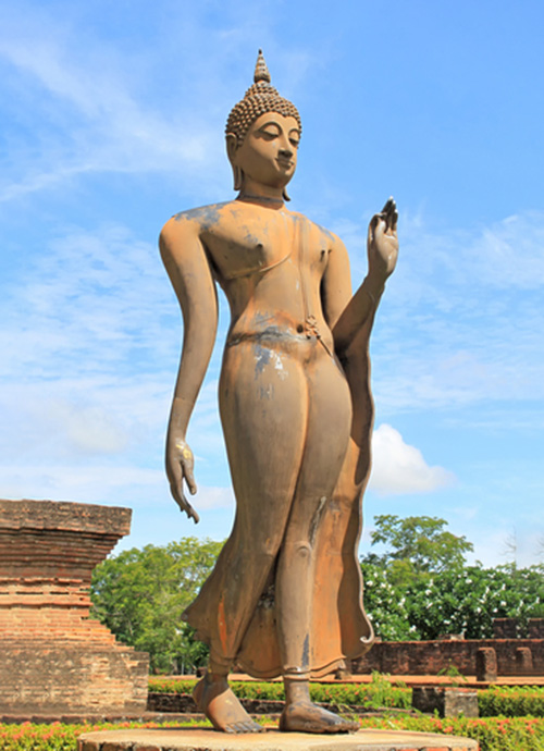 Walking Sukhothai style Buddha image