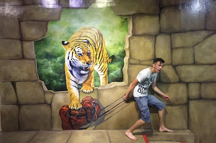Trying to get away from a tiger