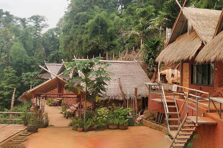 Akha homestay mud houses on a mountain in Chiang Rai