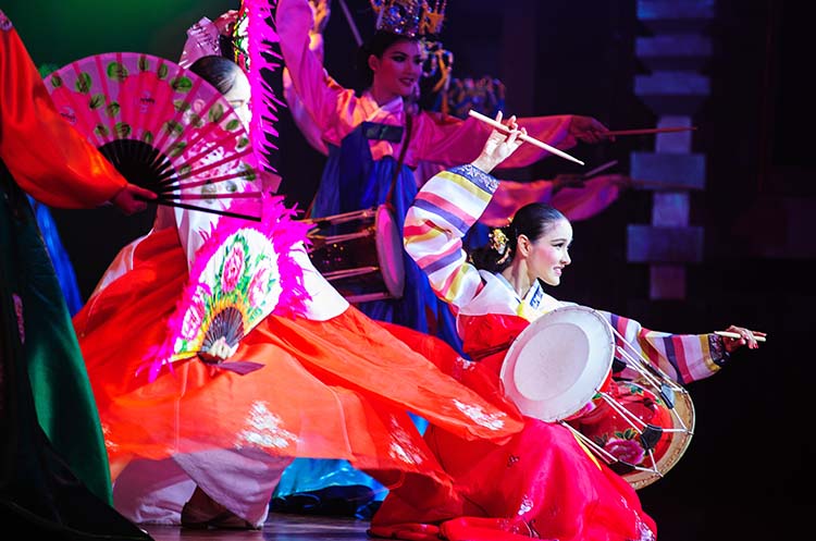 A very colorful performance of a Chinese act at the Alcazar Cabaret Show