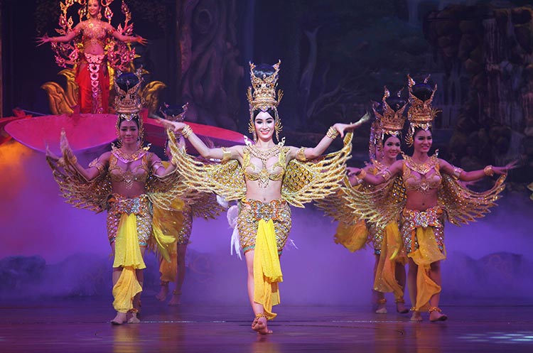 An elegant stage act at the Alcazar Cabaret Show