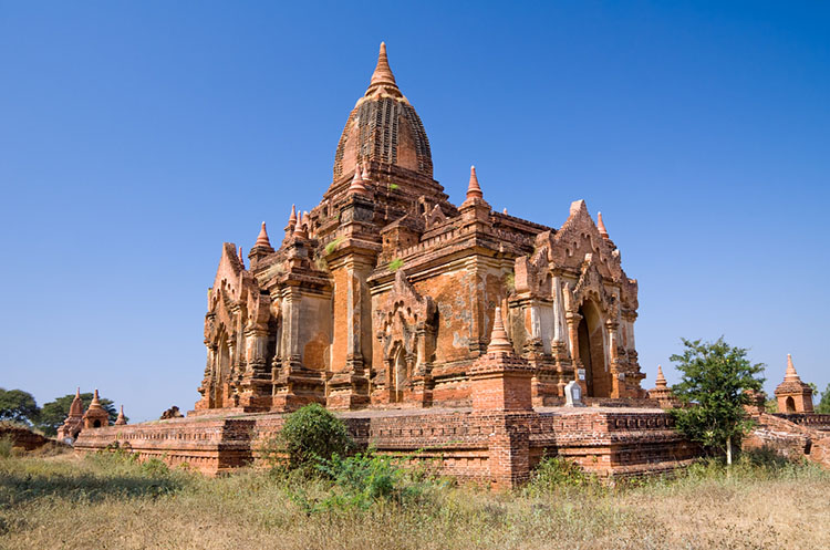 An ancient temple standing on the plains of Bagan