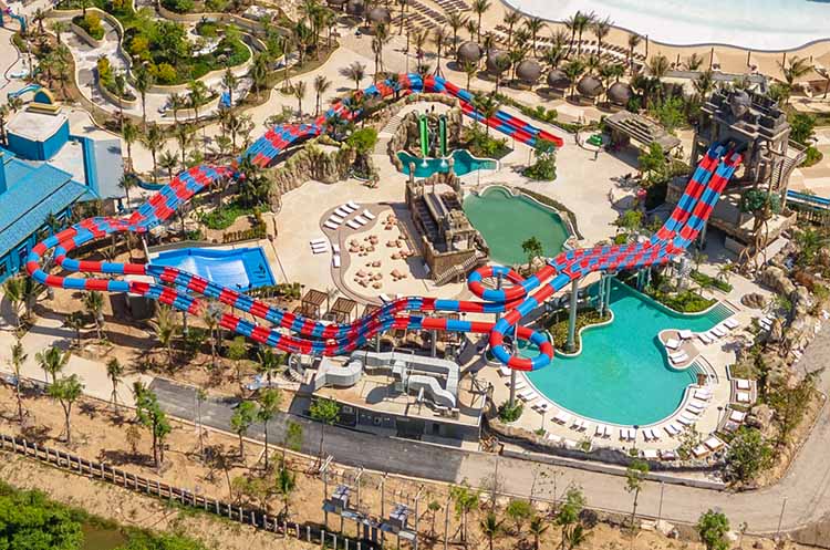 A long water slide at Andamanda Water Park