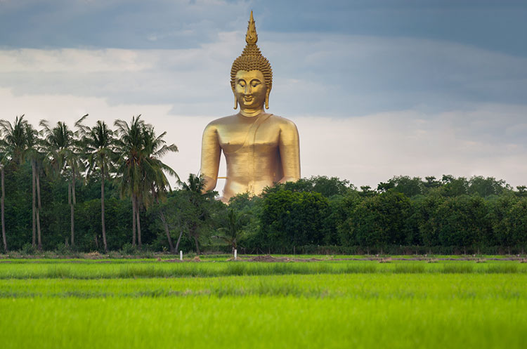 The largest sitting Buddha image in Thailand at Wat Muang, Ang Thong