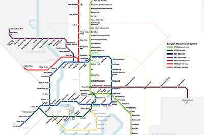 Public transport map of Bangkok