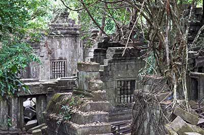 Ruins of the Beng Mealea surrounded by jungle