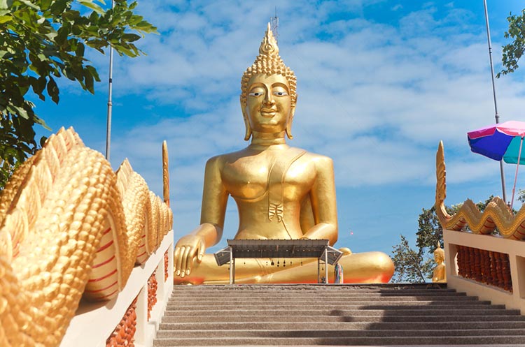 The 18 meter tall Big Buddha on top of Pratamnak Hill in Pattaya