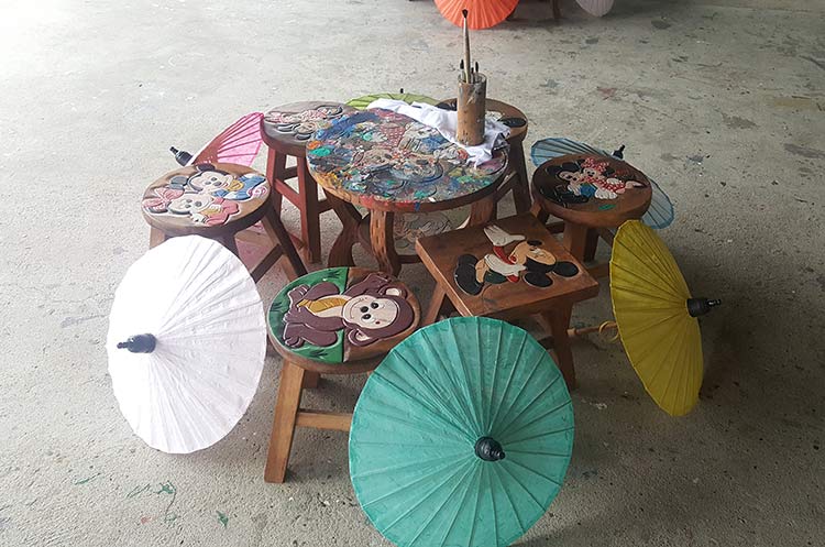 Hand made paper umbrellas at Bo Sang handicraft village, Chiang Mai