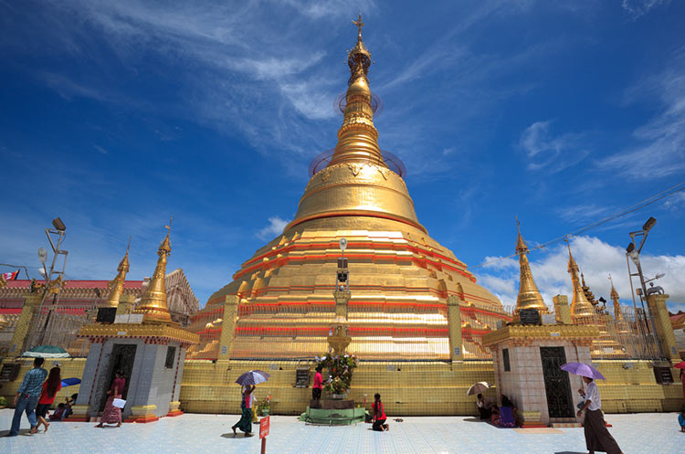 The main stupa of the Botataung pagoda in Yangon