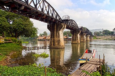 The famous bridge over the river Kwai in Kanchanaburi