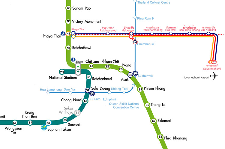 BTS Skytrain Bangkok route map