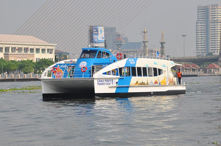 One of the Chao Phraya hop on hop off tourist boats on the river