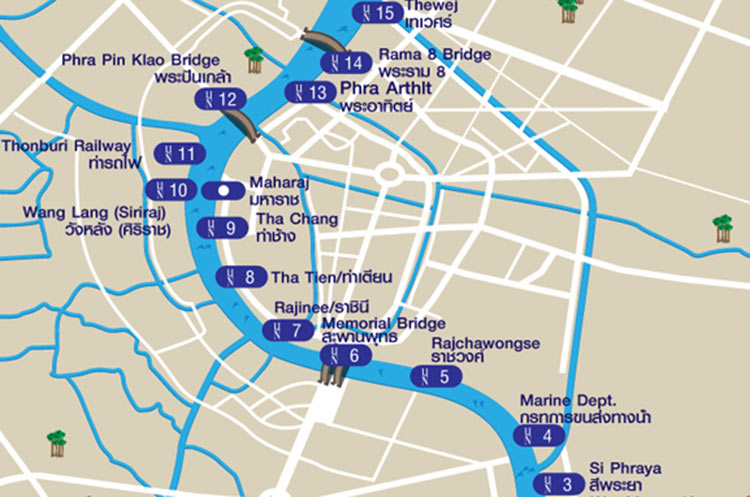 chao phraya river cruise map