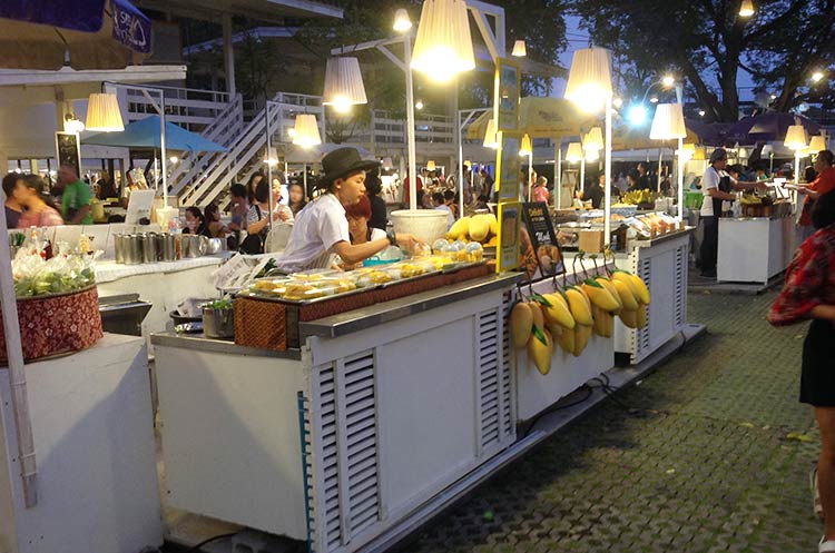 Food stands at Cicada market