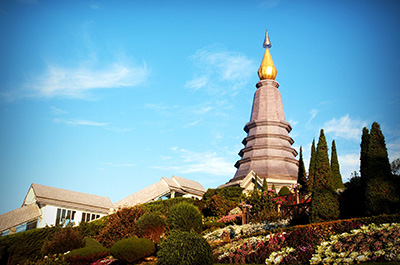 One of the twin pagodas near the summit of Doi Inthanon