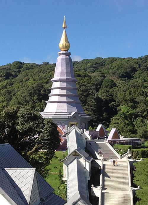 One of the twin pagodas near the summit of Doi Inthanon