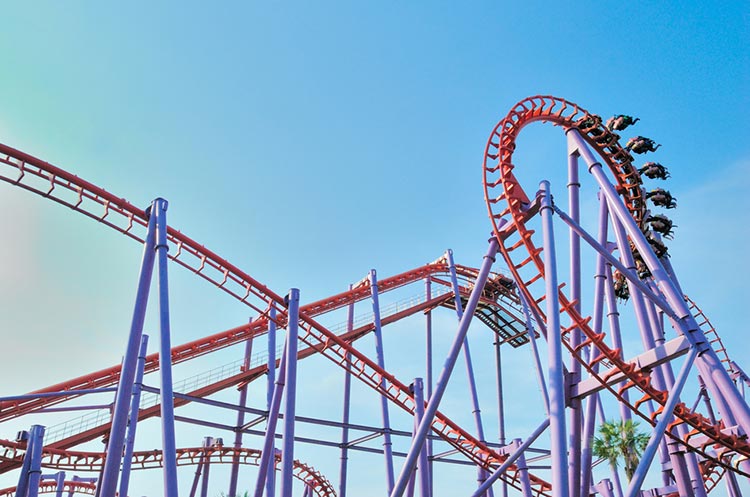 Roller coaster in Dream World amusement park Bangkok