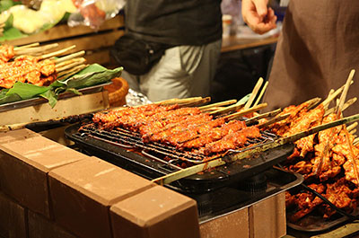 Grilled streetfood on a market