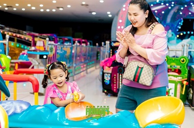 A child playing at the Kids’ playground at Froggy’s Amusement Park in Patong