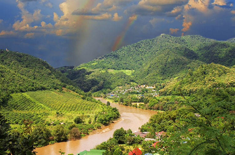 The Mekong river flowing through the Golden Triangle