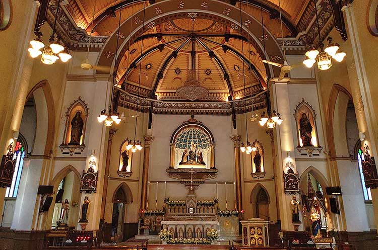 Interior of the Holy Rosary Church in Bangkok