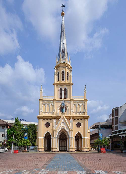 The façade of the Holy Rosary Church in Bangkok