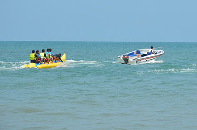 Banana boat ride in the sea at Jomtien Beach