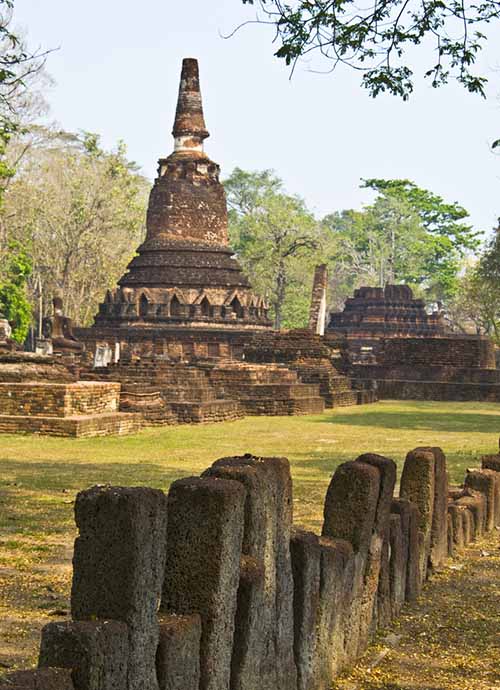 The remains of an ancient temple in the Kamphaeng Phet Historical Park