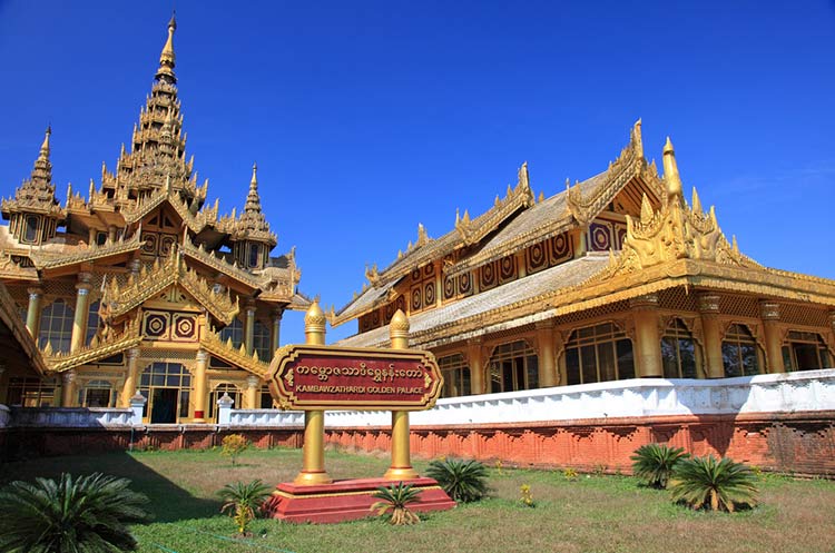The reconstructed Kanbawzathadi Golden Palace in Bago