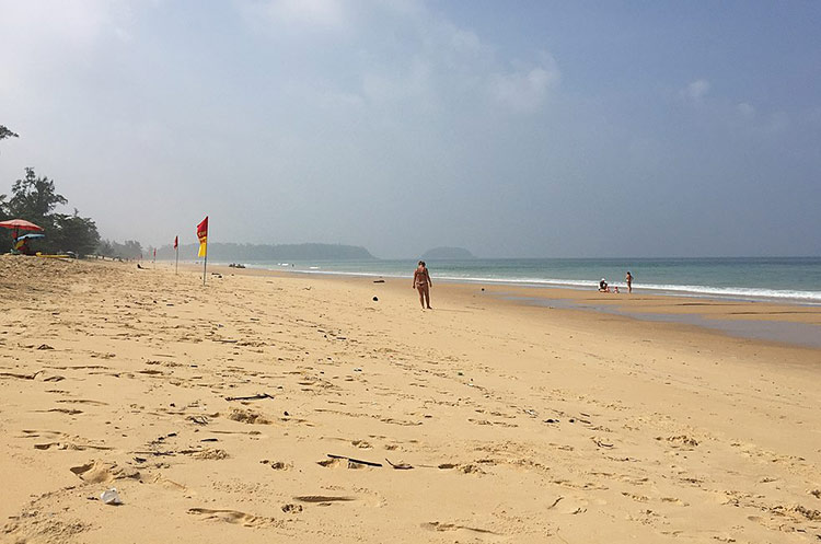 The nearly four kilometer long sandy beach of Karon, Phuket