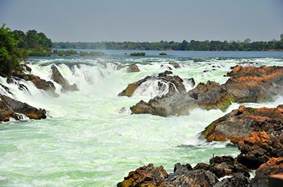 Khone waterfalls in the Mekong river in Laos
