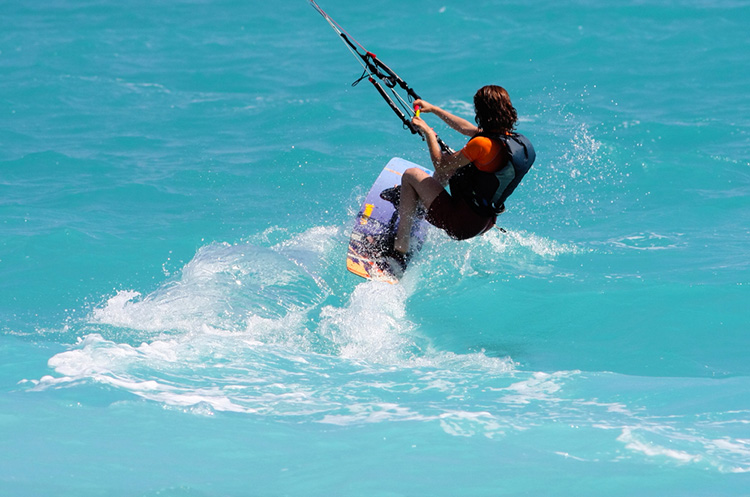 Kiteboarding in the warm waters of Thailand