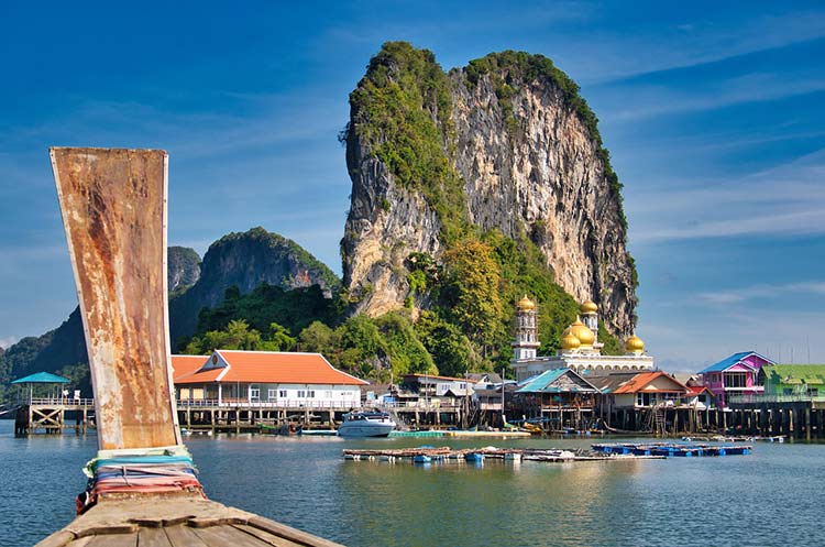 Koh Panyi fishermen village built on stilts in the sea