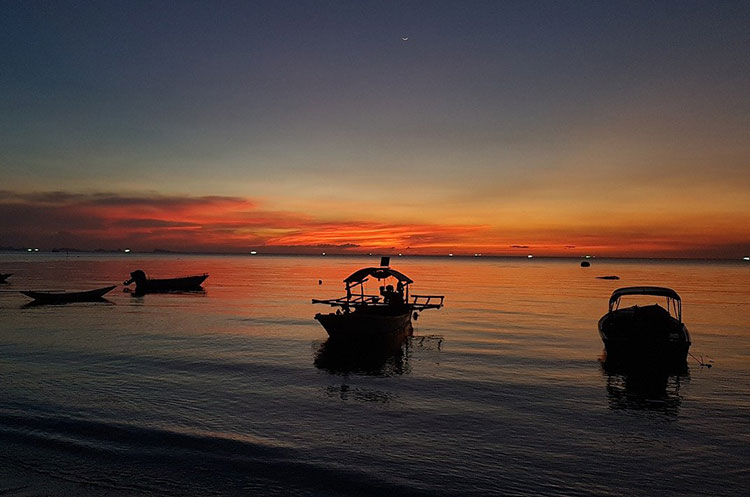 Sunset over the sea at Koh Phangan