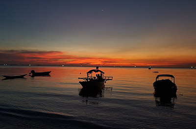 Sunset over the sea at Koh Phangan