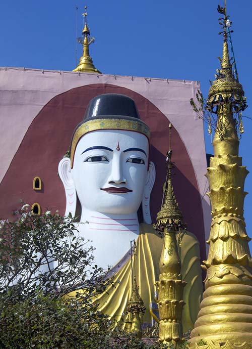 One of the four Buddha images of the Kyaik Pun pagoda