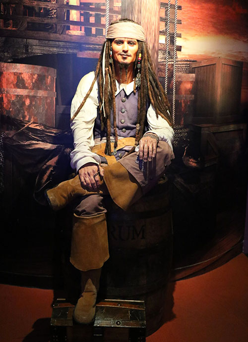 Captain Jack Sparrow from the Pirates of the Caribbean film series