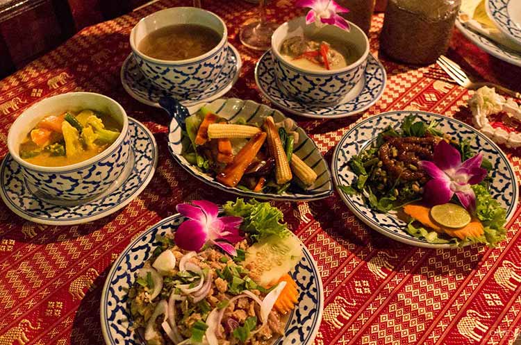 Traditional Thai food menu