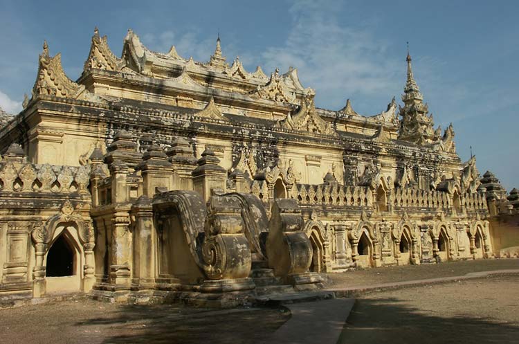 Maha Aung Mye Bonzan brick monastery in Mandalay