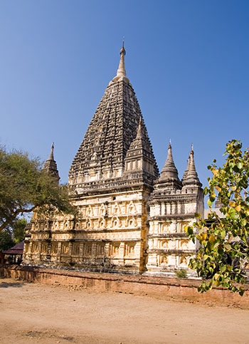 The Mahabodhi temple in Bagan built to resemble the Mahabodhi temple in Bodhgaya in India