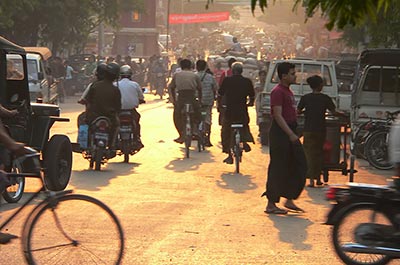 Street view in the center of Mandalay