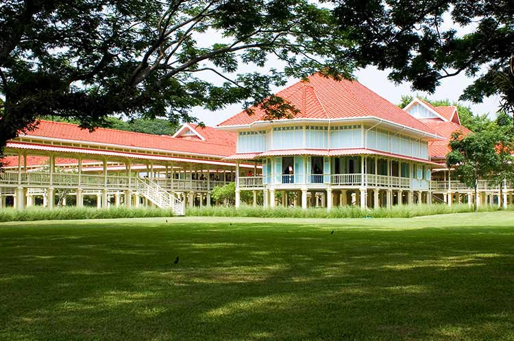 The teak wood Maruekhathaiyawan Palace on the beach between Cha-Am and Hua Hin