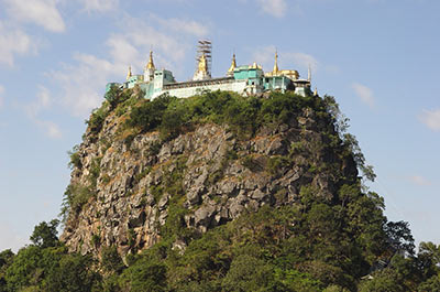 Monastery on top of a mountain, the home of the most important Nat spirits in Burma