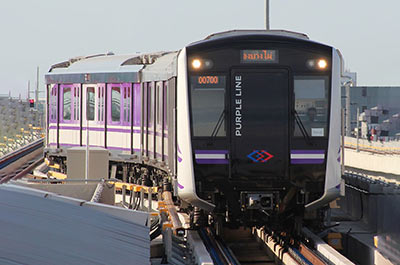 A train of the MRT Subway in Bangkok