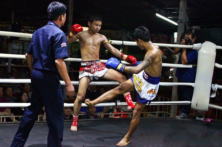 Two young Muay Thai fighters